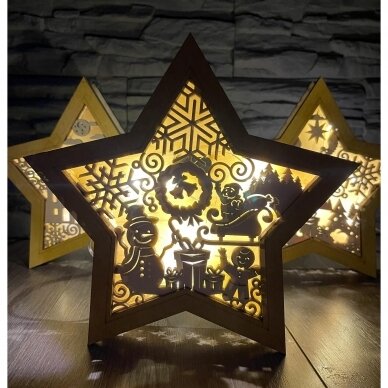 Medinė dekoracija - Kalėdų žvaigždė