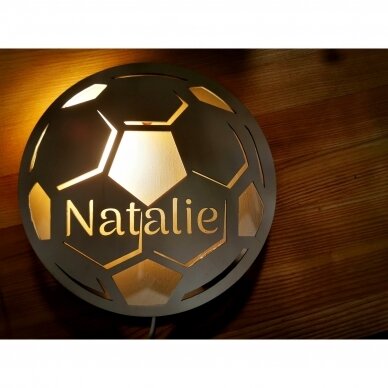 Naktinis vardinis šviestuvas "Futbolo kamuolys"