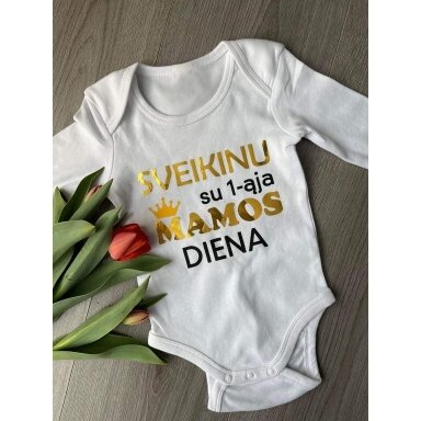 Smėlinukas ilgomis rankovėmis "Sveikinu su Mamos diena"